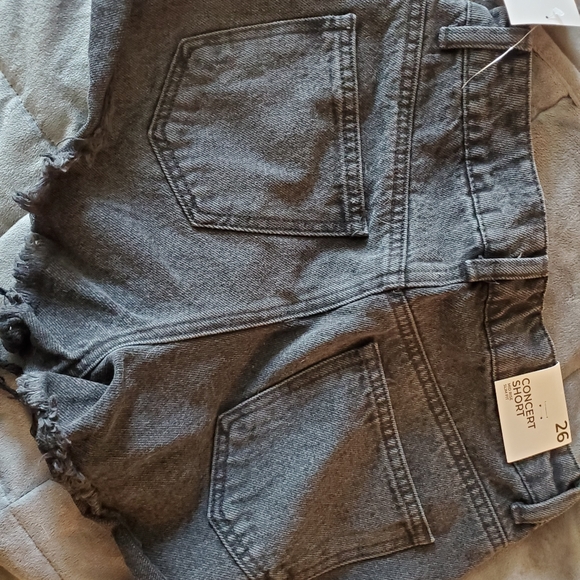 Black Denim Concert Shorts - Picture 2 of 4